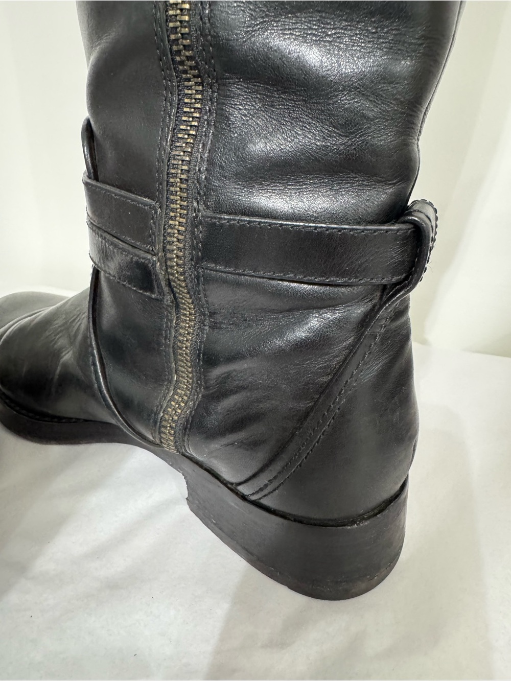 Coach ELM Black Leather Tall Riding Boots SZ 9 - Picture 7 of 13